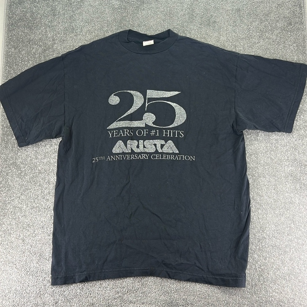 Vintage TND Short Sleeve Shirt Black Mens Size XL Arista 2000 Music Whitney